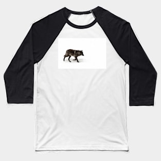 Black Wolf in winter Baseball T-Shirt